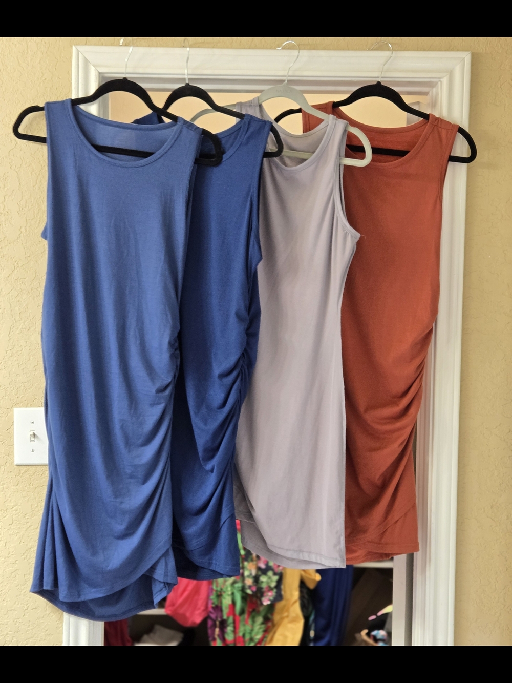 SHEIN Sleeveless Ruched Midi Dress - Blue, Periwinkle, Rust Each $11